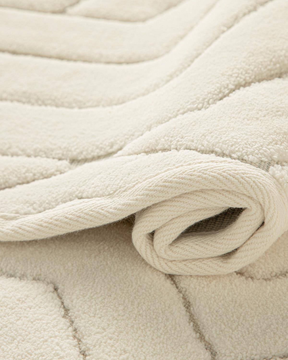 Wavy Pamuklu Banyo Paspası Seti Ekru
