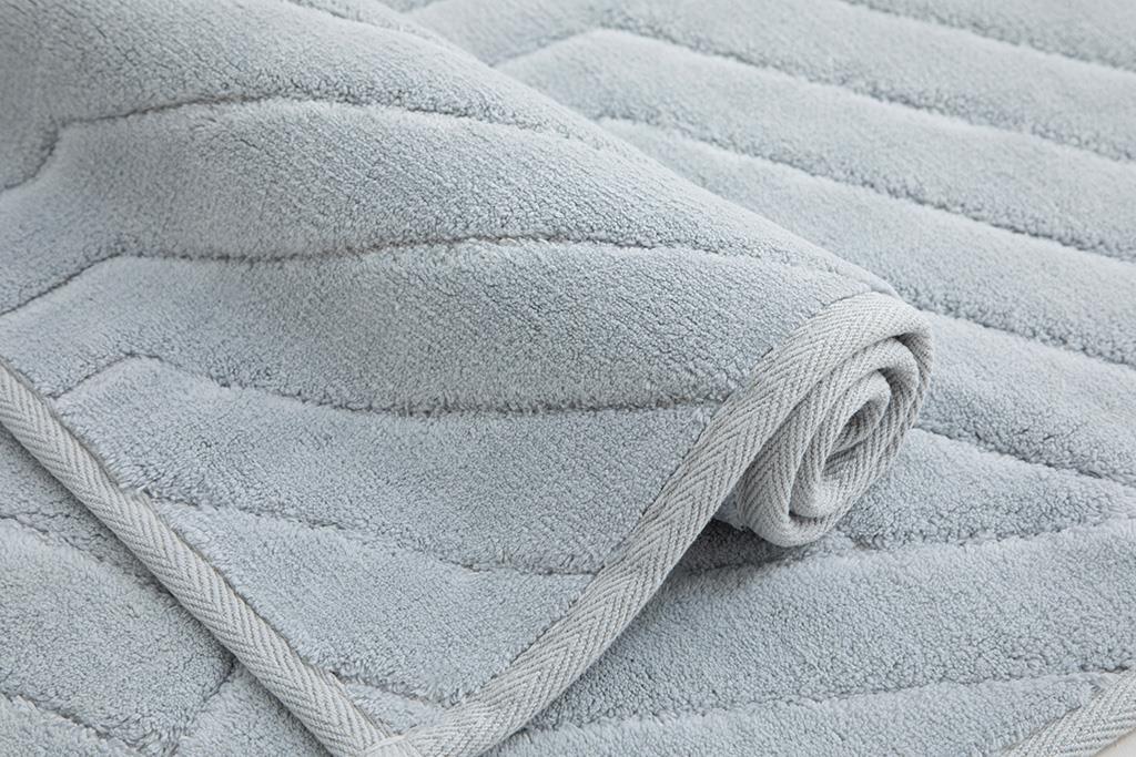 Wavy Pamuklu Banyo Paspası Seti Gri