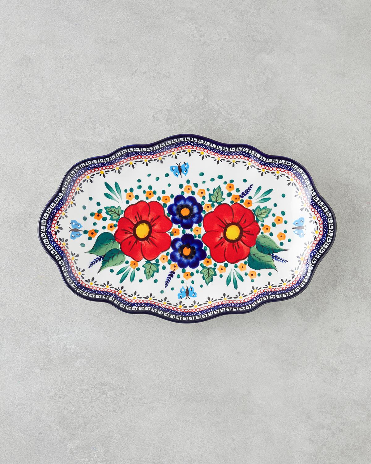 Whimsy Stoneware Kayık Tabak 35 cm Renkli