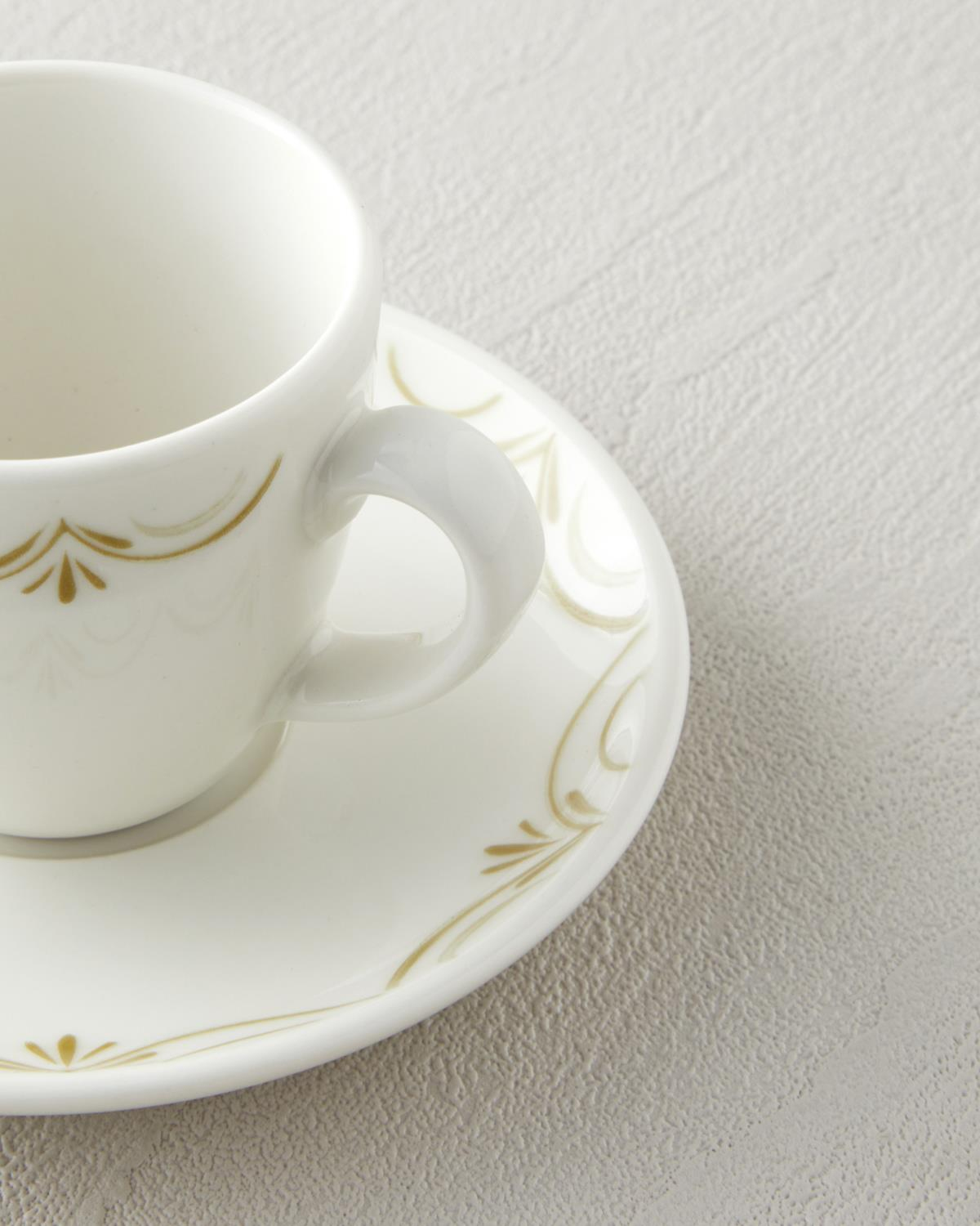 Whispering Bone Porselen 4 Parça 2 Kişilik Kahve Fincan Takımı 90 ml Yeşil