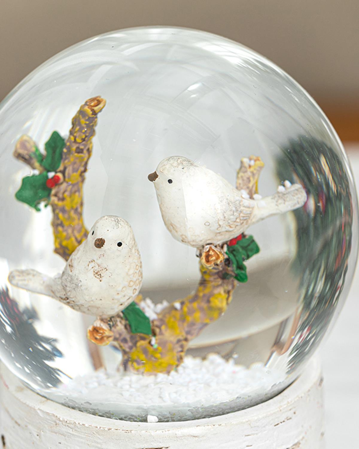 White Winter Birds Müzik Kutusu Beyaz