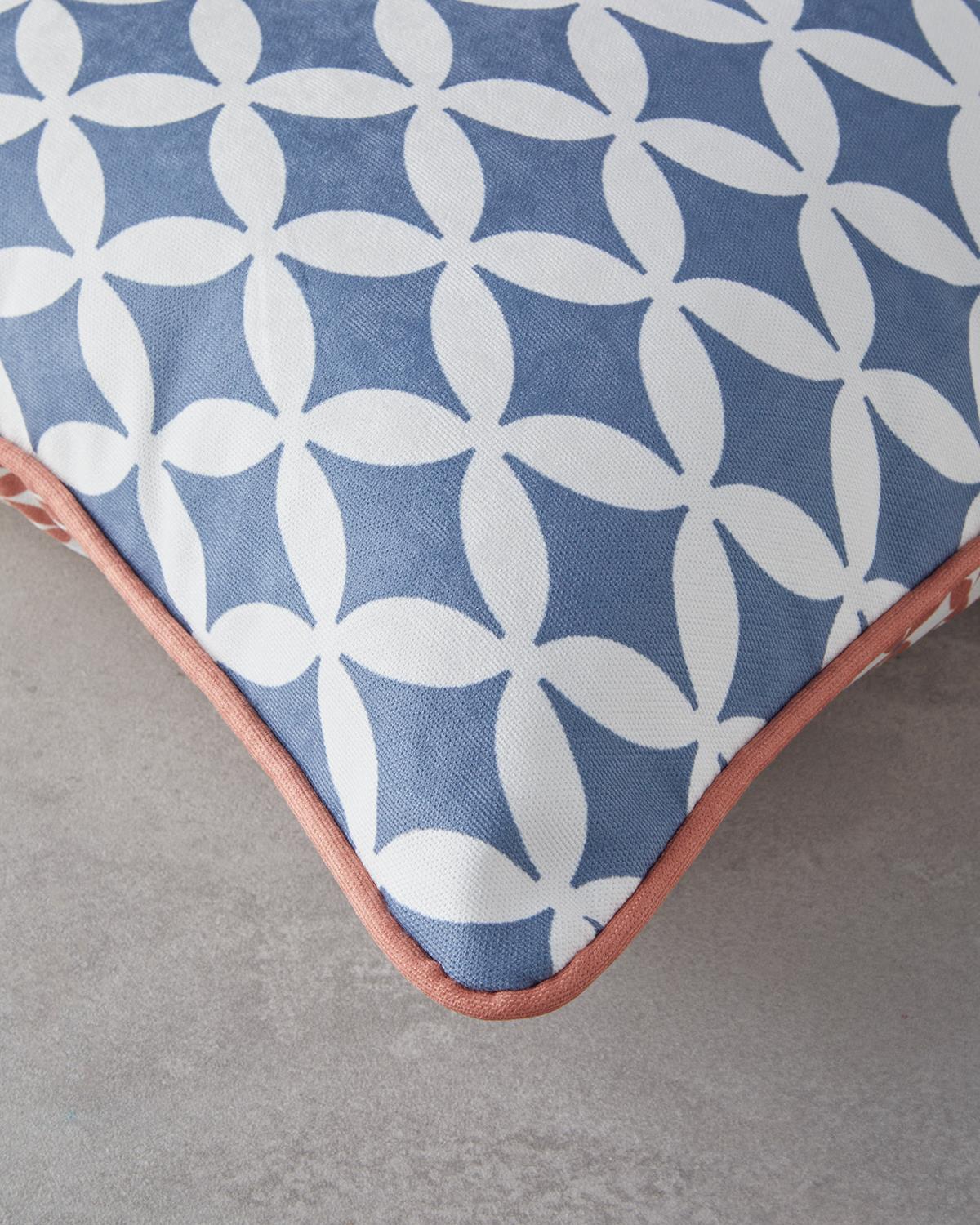 Winkel Çift Taraflı Kırlent Kılıfı 45x45 cm Lacivert - Kiremit