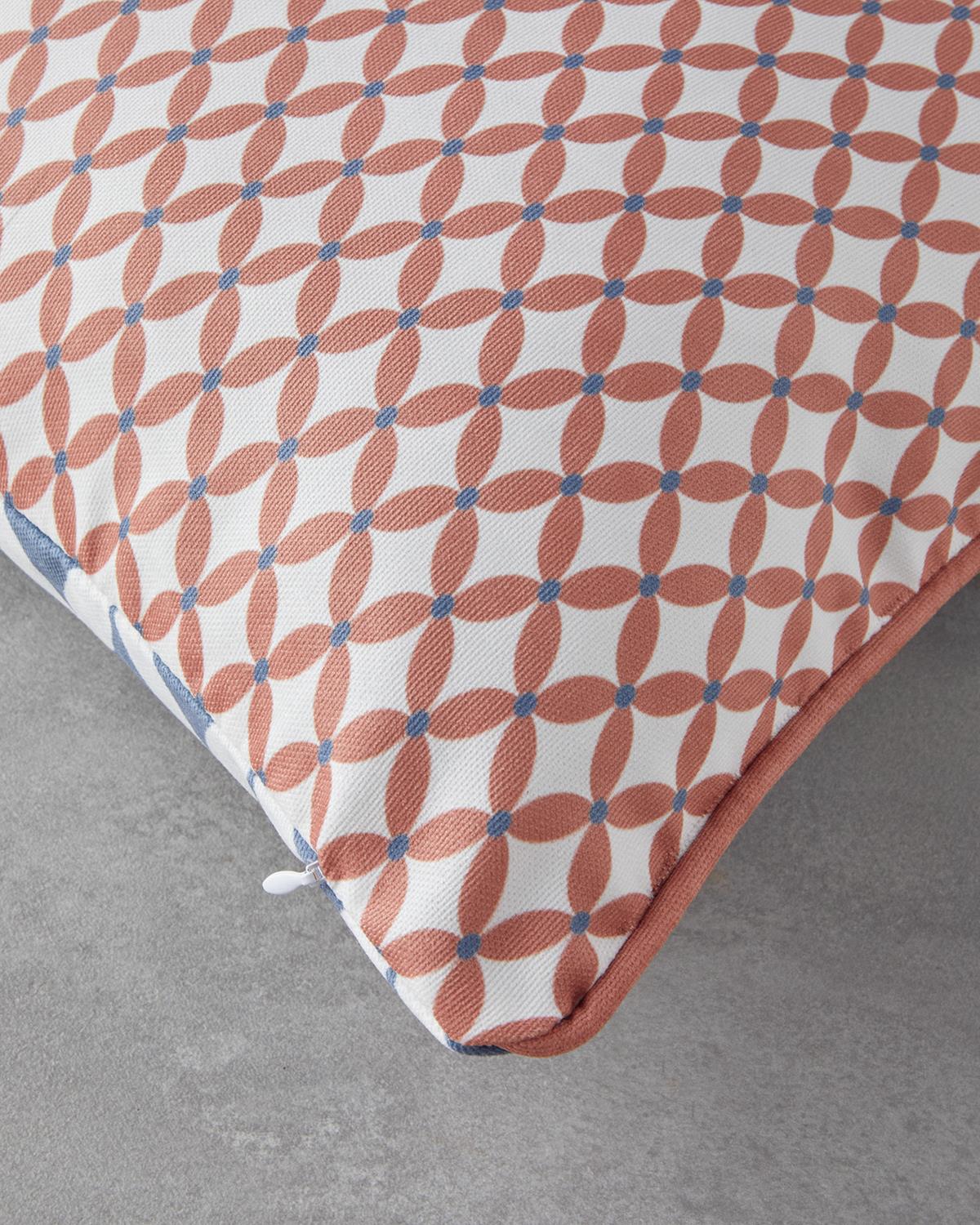 Winkel Çift Taraflı Kırlent Kılıfı 45x45 cm Lacivert - Kiremit