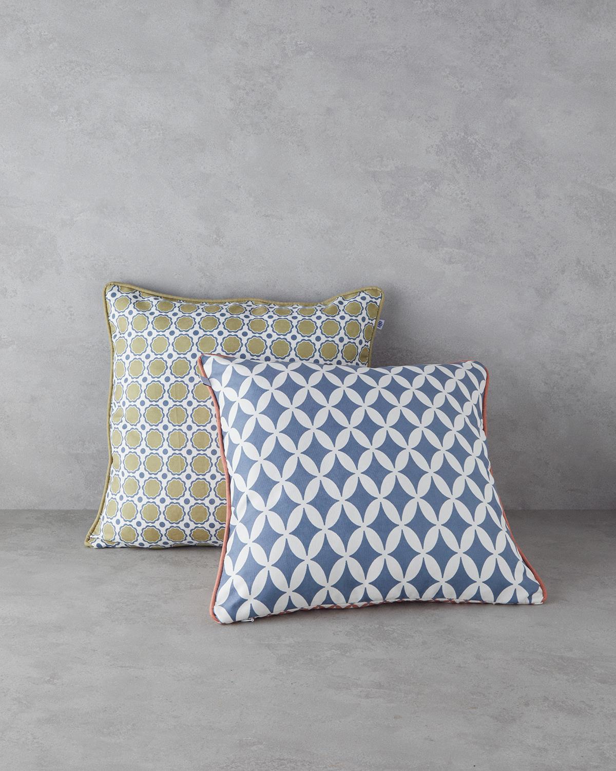 Winkel Çift Taraflı Kırlent Kılıfı 45x45 cm Lacivert - Kiremit