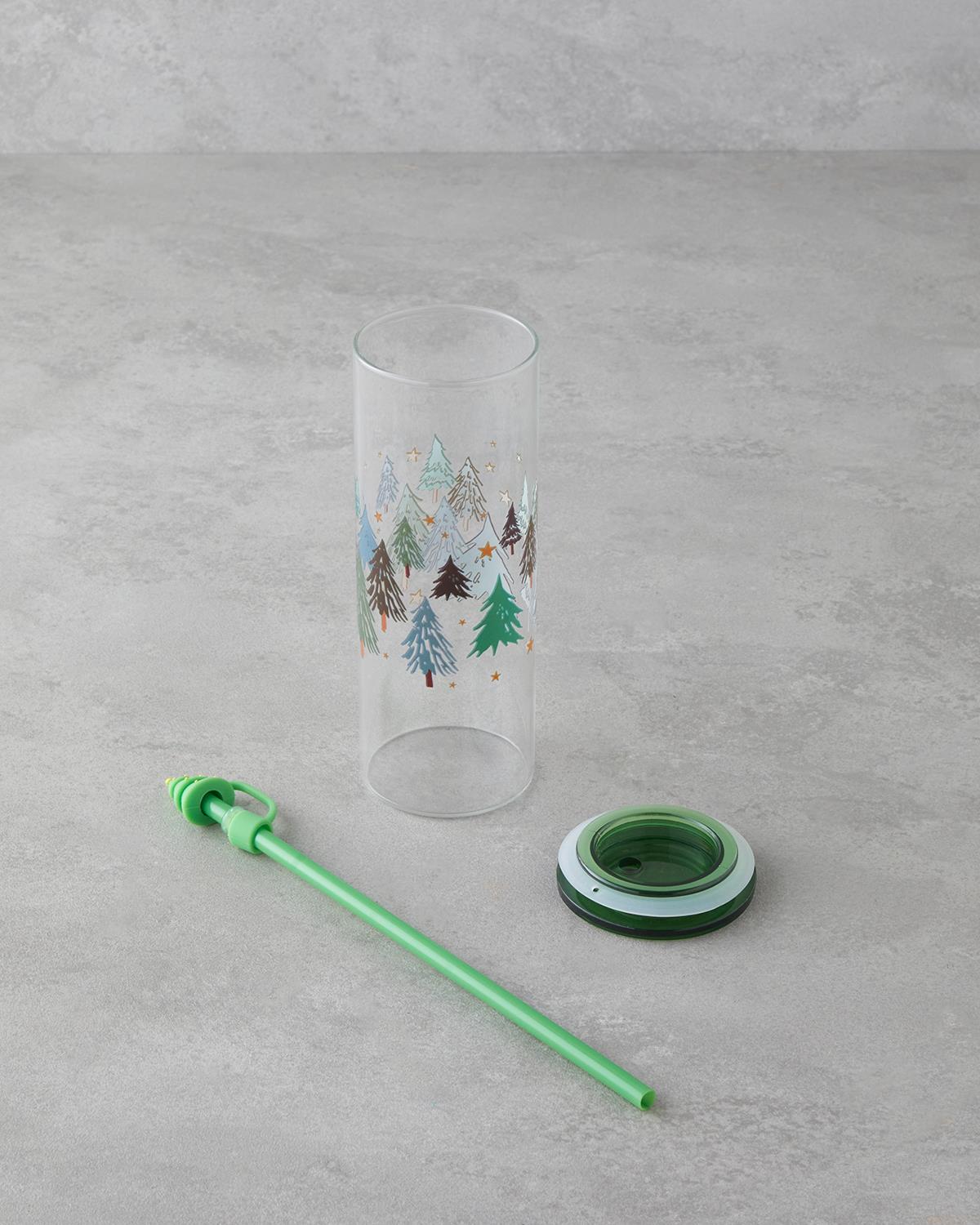 Winter Tree Borosilikat Pipetli Bardak 460 ml Yeşil