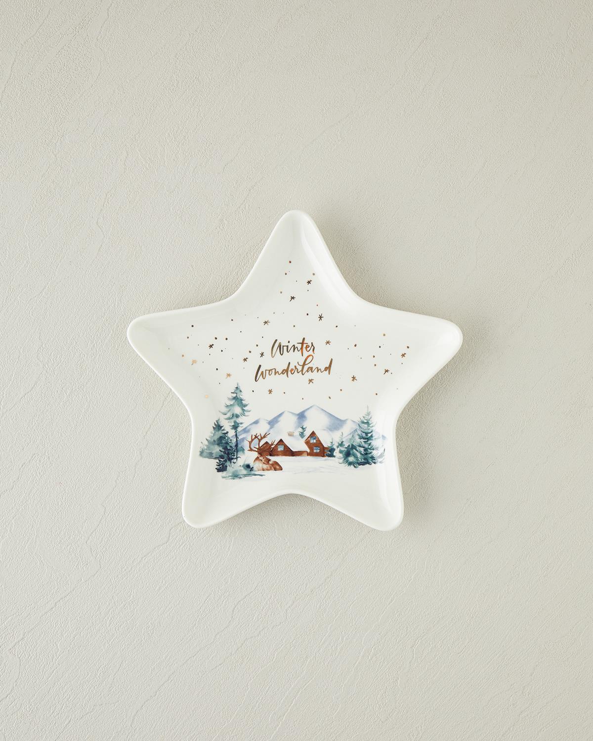 Winter Wonderland New Bone China Servis Tabağı 23x24 cm Beyaz