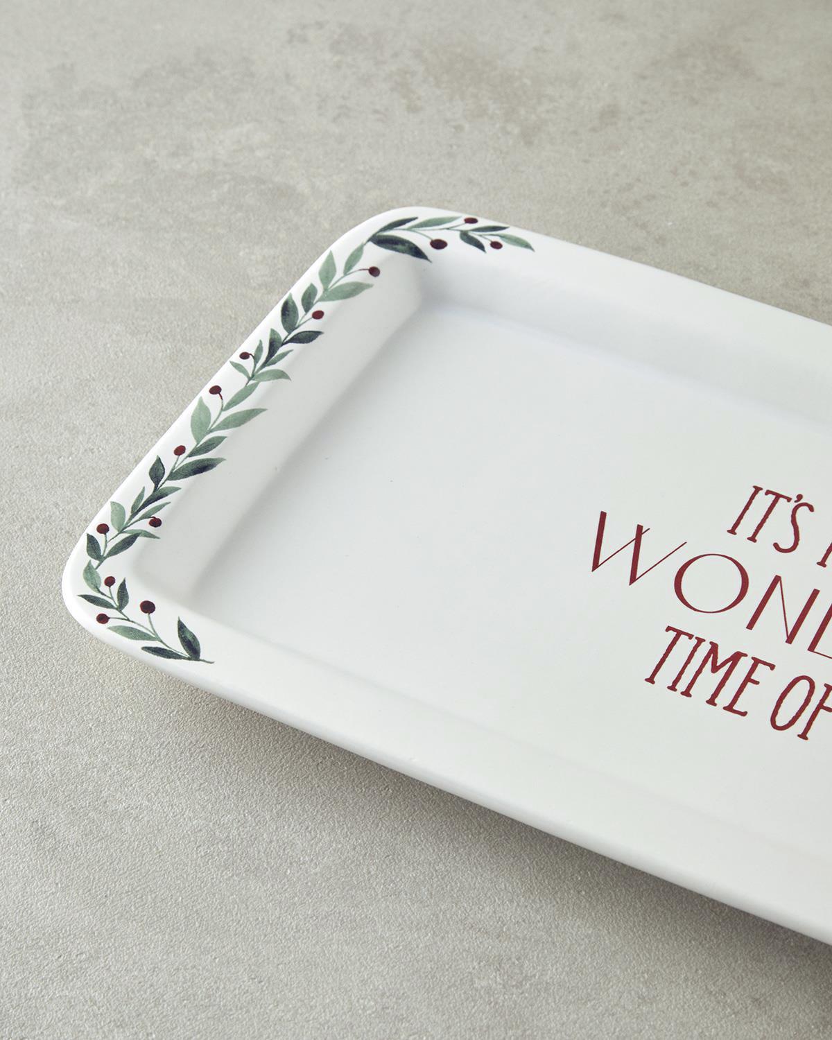 Wonderful Year Seramik Kayık Tabak 36x18 cm Beyaz