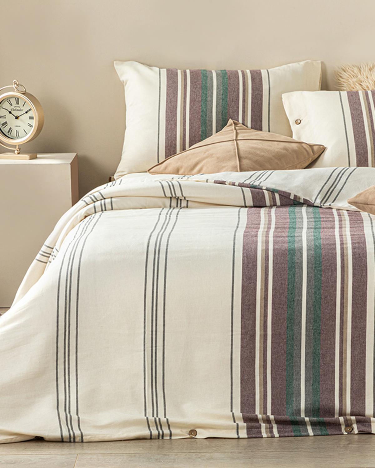 Wooden Natural İpliği Boyalı King Size Nevresim Takımı Bordo