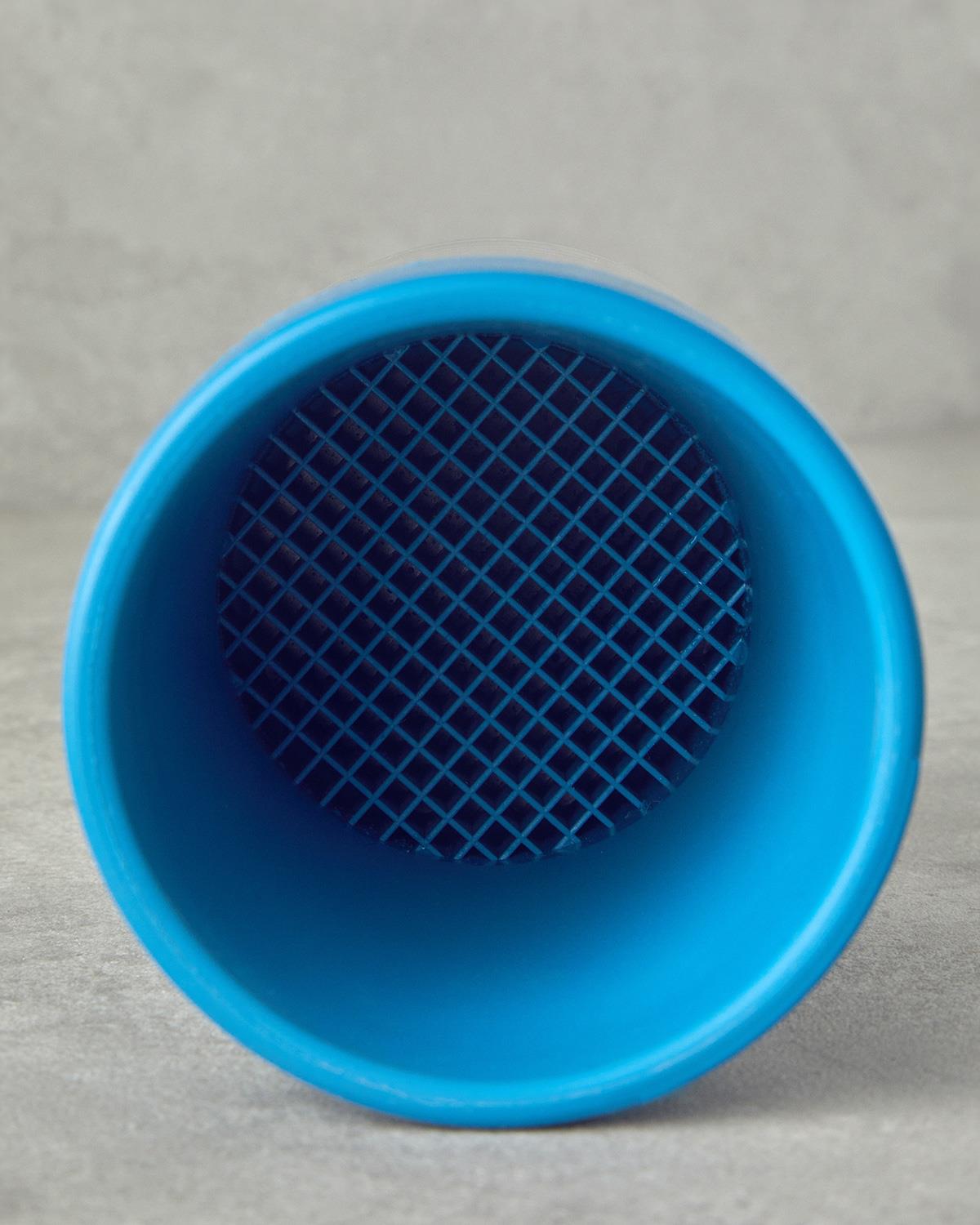 Zest Glass Cam Çıkarılabilir Silikonlu Kaşıklık Mavi