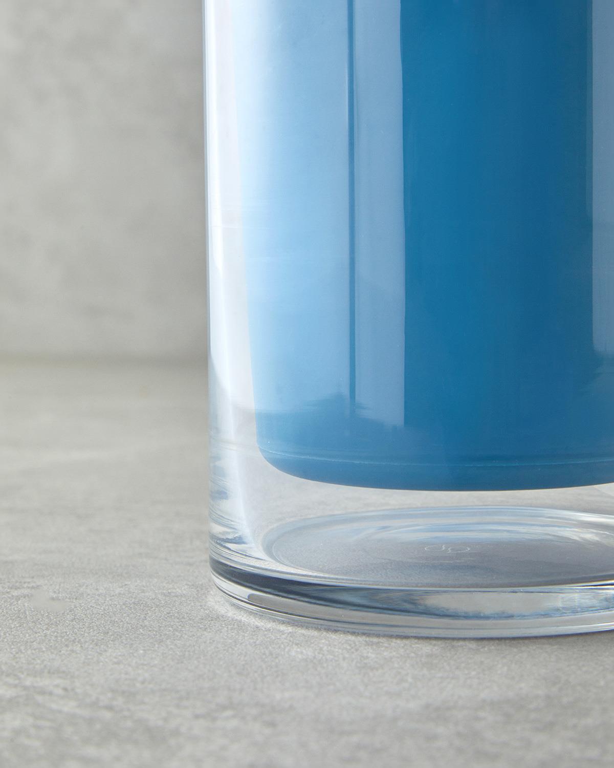 Zest Glass Cam Çıkarılabilir Silikonlu Kaşıklık Mavi
