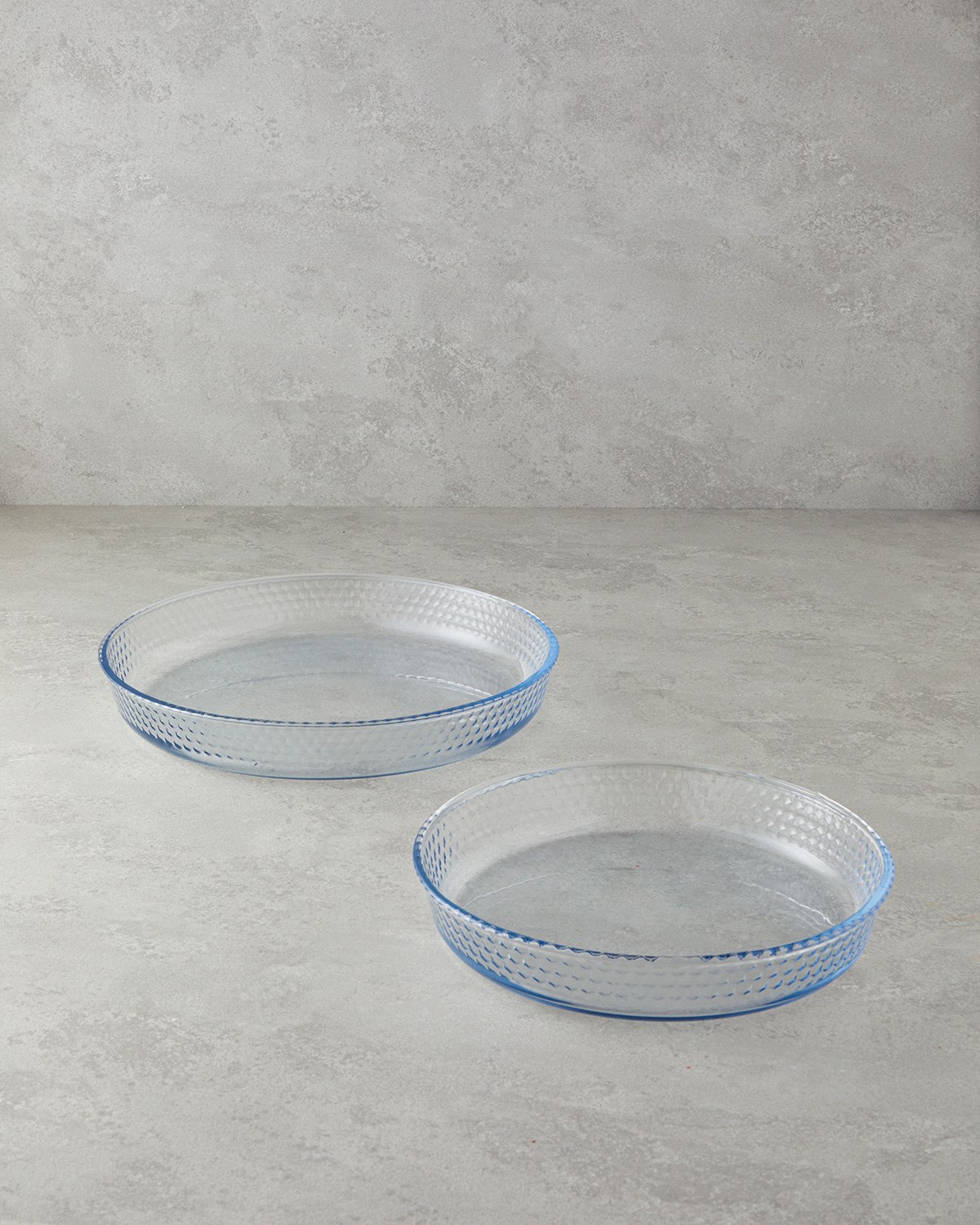 Bake&Serve Cam 2’li Yuvarlak Fırın Kabı 26-32 cm Şeffaf