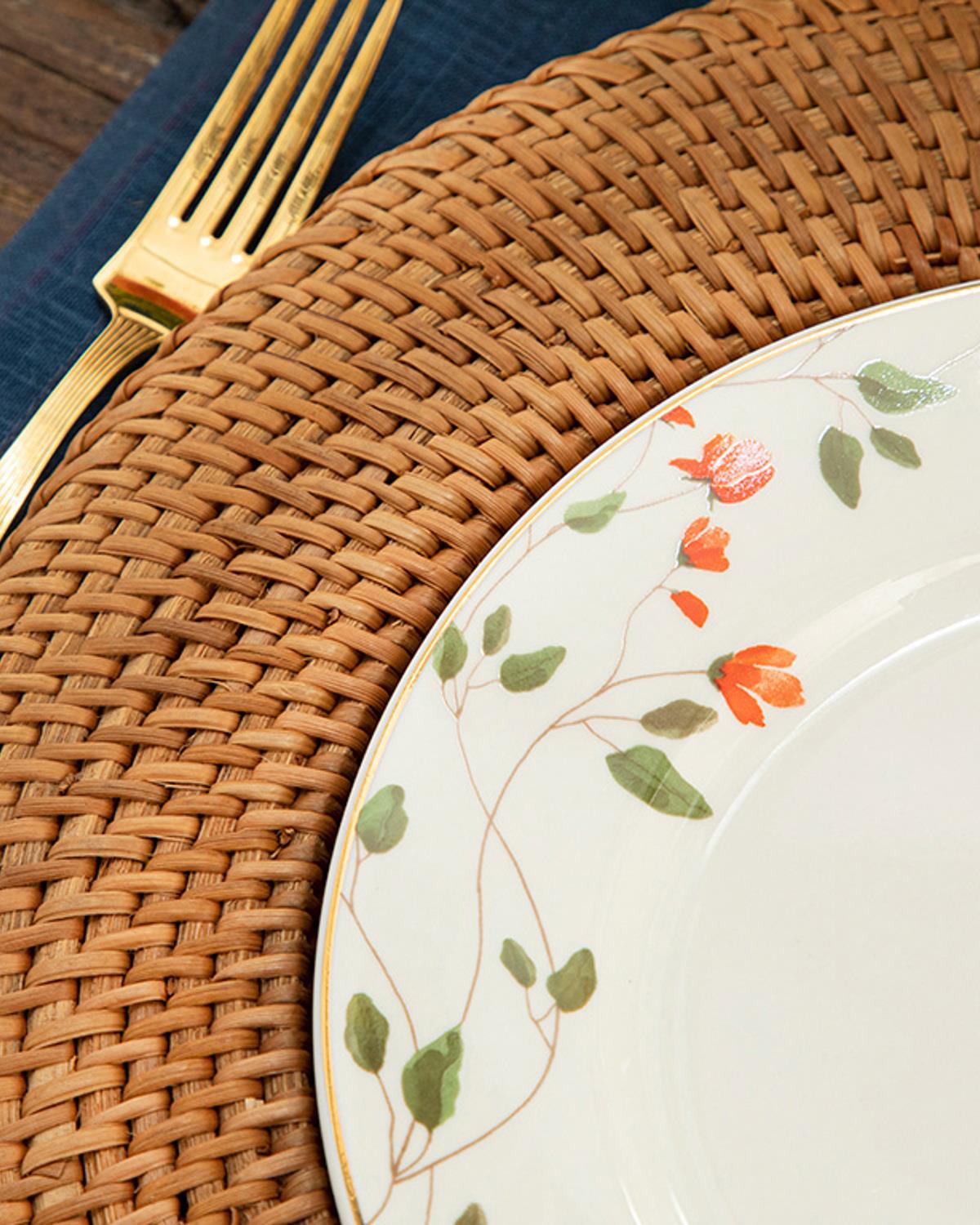 Belleza New Bone China Pasta Tabağı 20 cm Lacivert-Turuncu-Yeşil