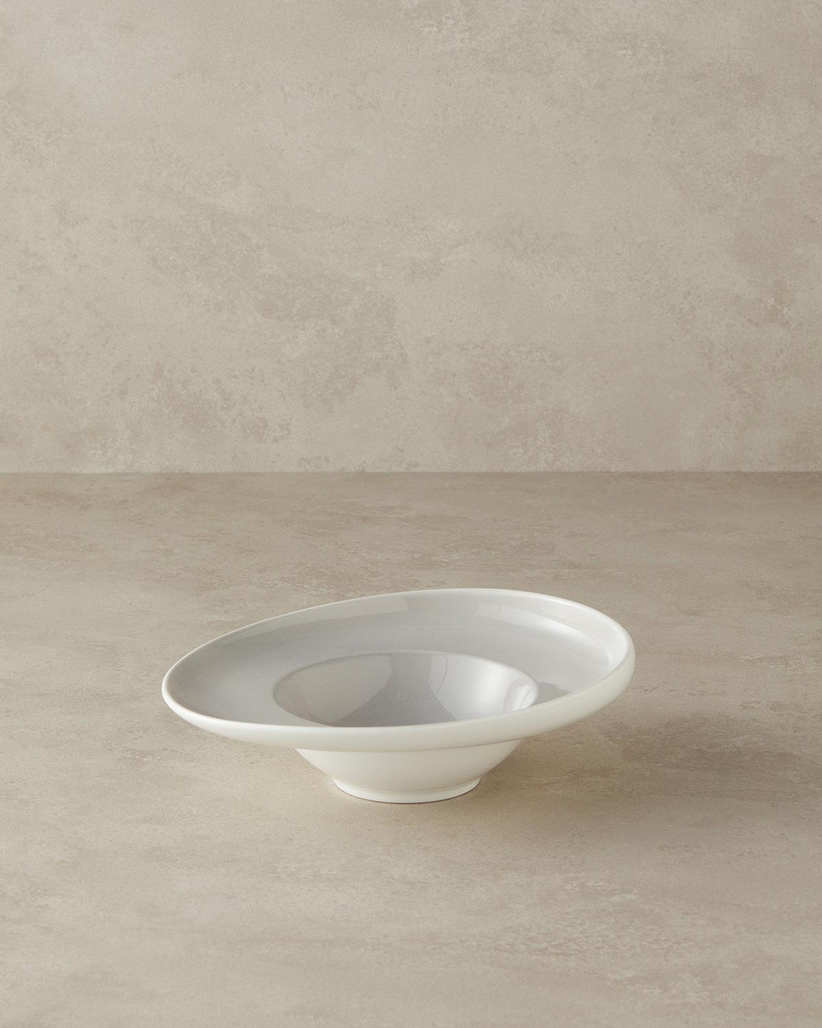 Boho New Bone China Makarna Servis Tabağı 24 cm Gri