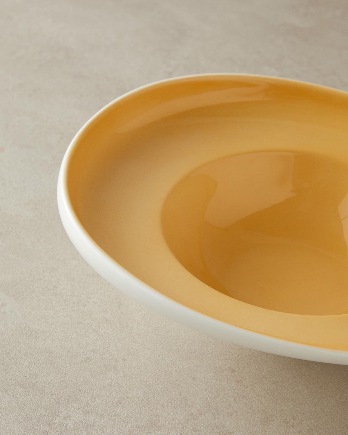 Boho New Bone China Makarna Servis Tabağı 24 cm Sarı
