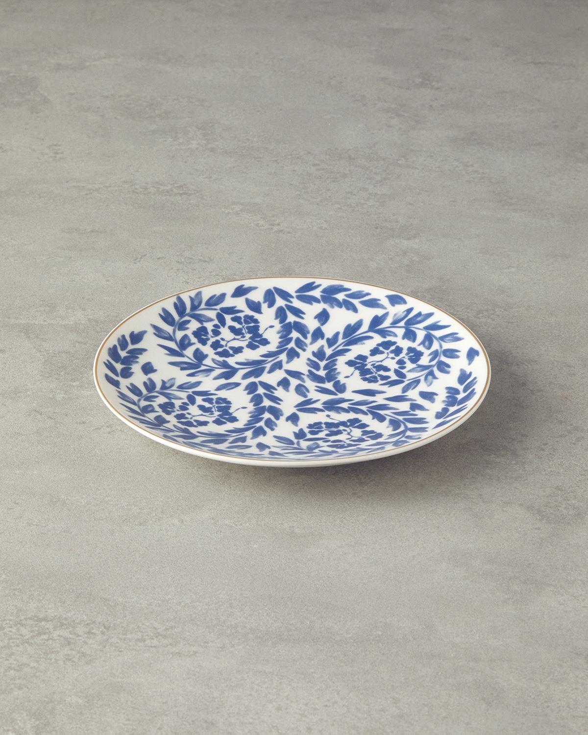 Carnival Floral Bone Porselen Pasta Tabağı 20 cm Lacivert-Beyaz