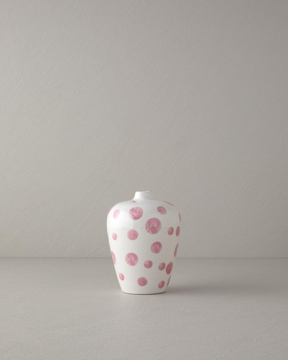 Chic Dots Dolomite Vazo Fuşya