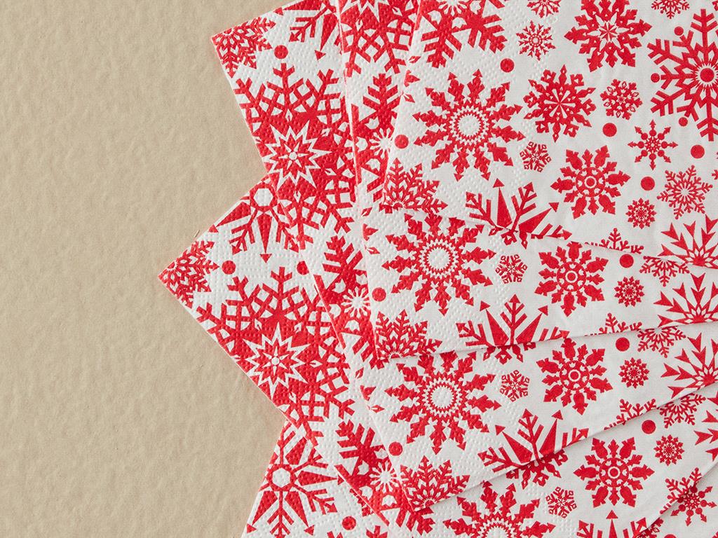 Christmas Snow Kağıt Kağıt Peçete Beyaz