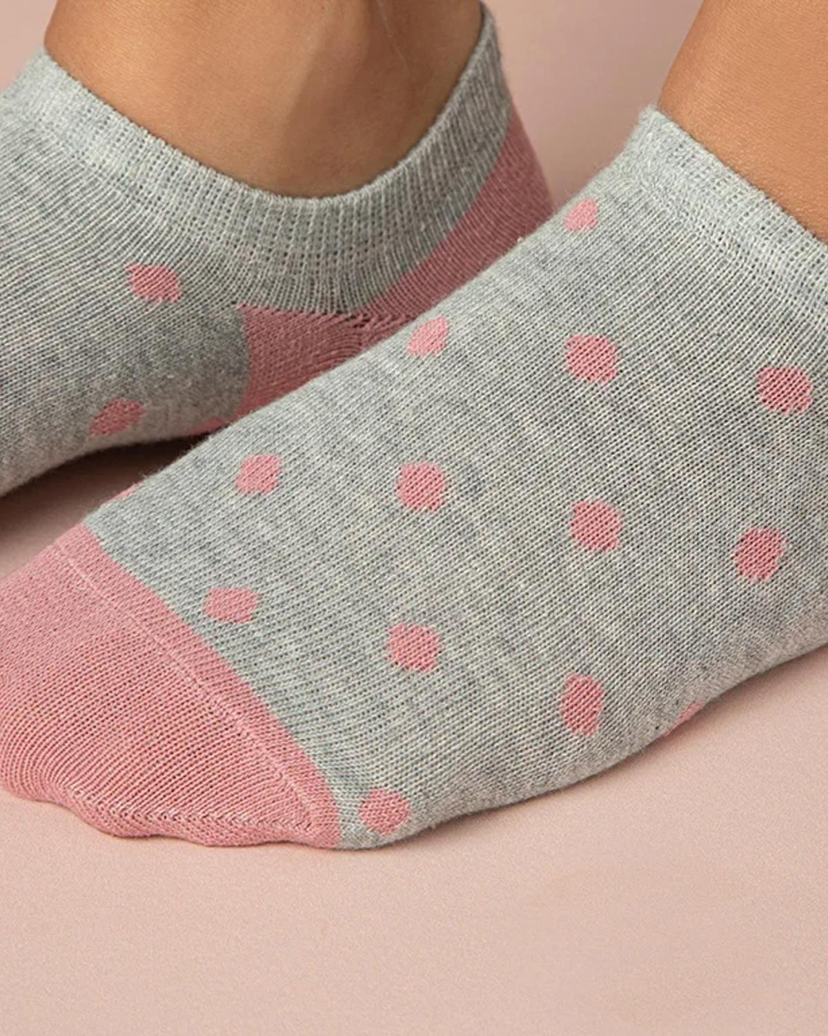 Fitted Dot Pamuk Kadın Sneaker Çorap Gül Kurusu