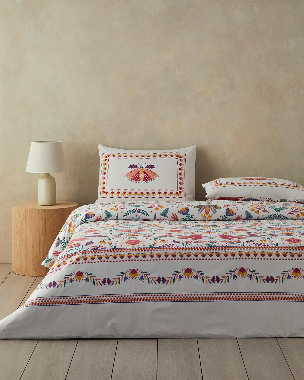 Folk Dream Çift Kişilik Nevresim Seti Pembe