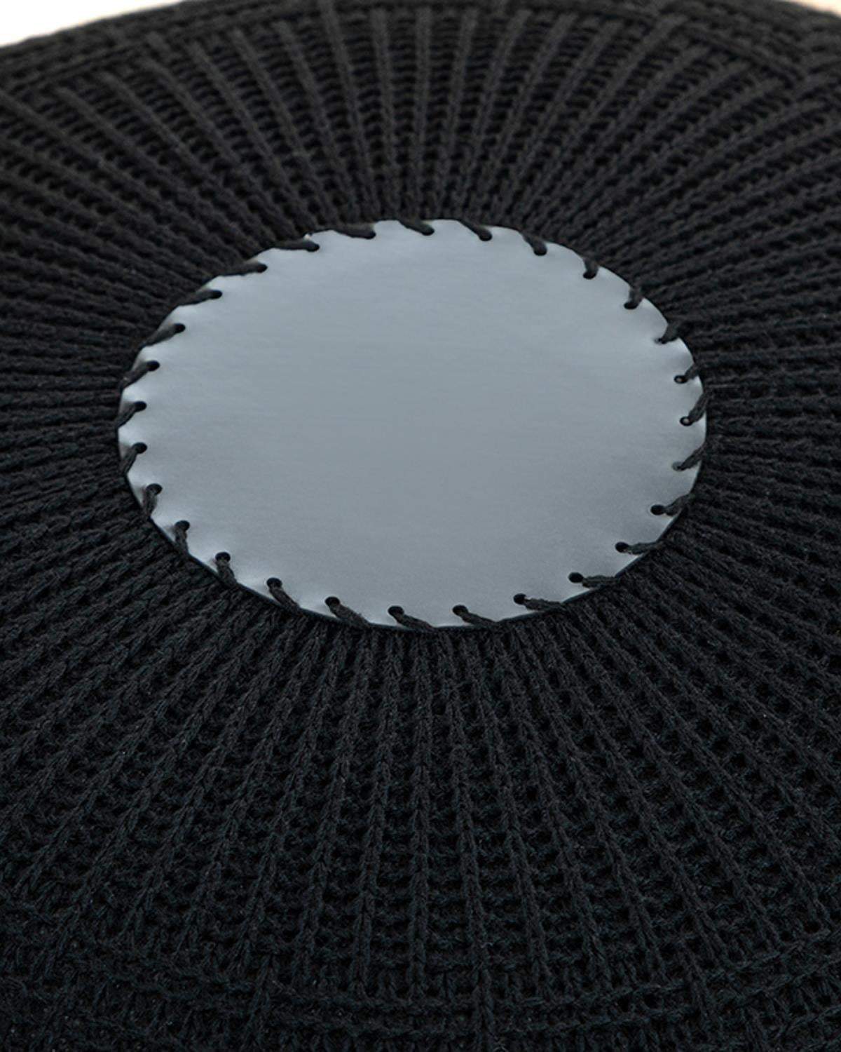 Knit Splay Örgü Puf Siyah