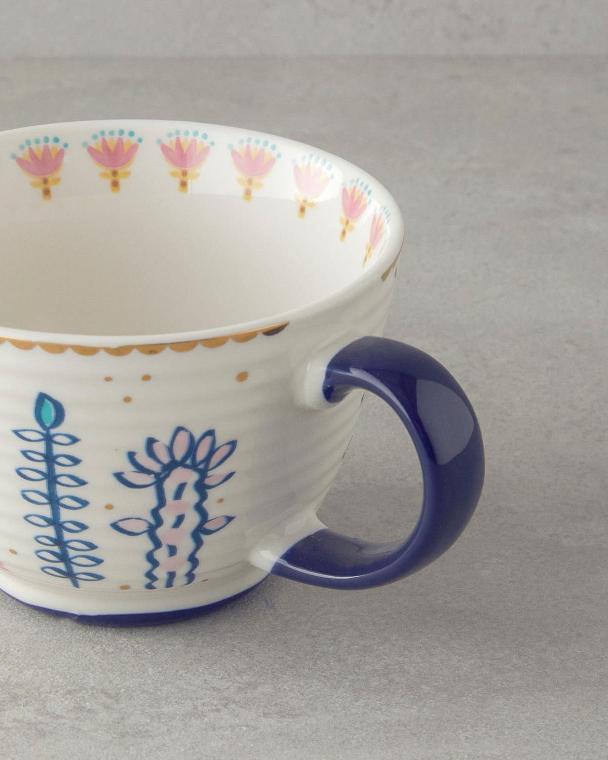 Love Fantasy New Bone China Kupa Pembe - Mavi