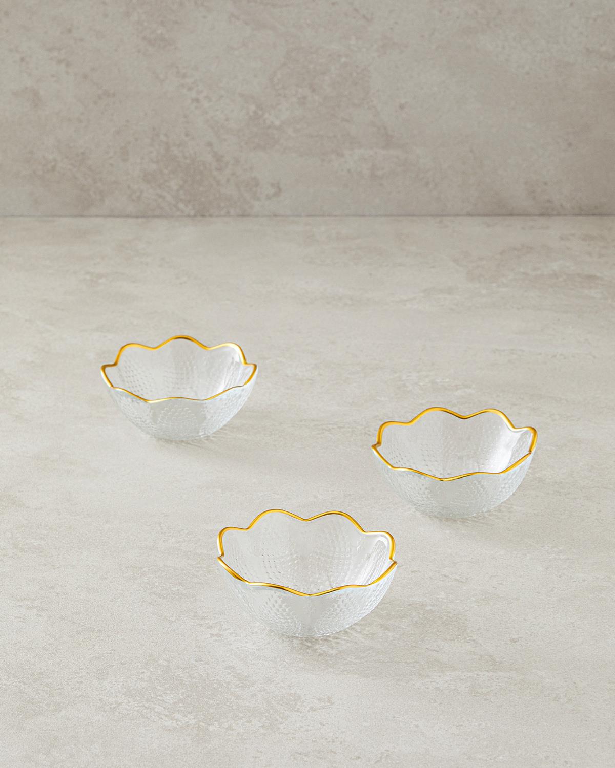 Marigold Exclusive Cam 3'lü Çerezlik Gold