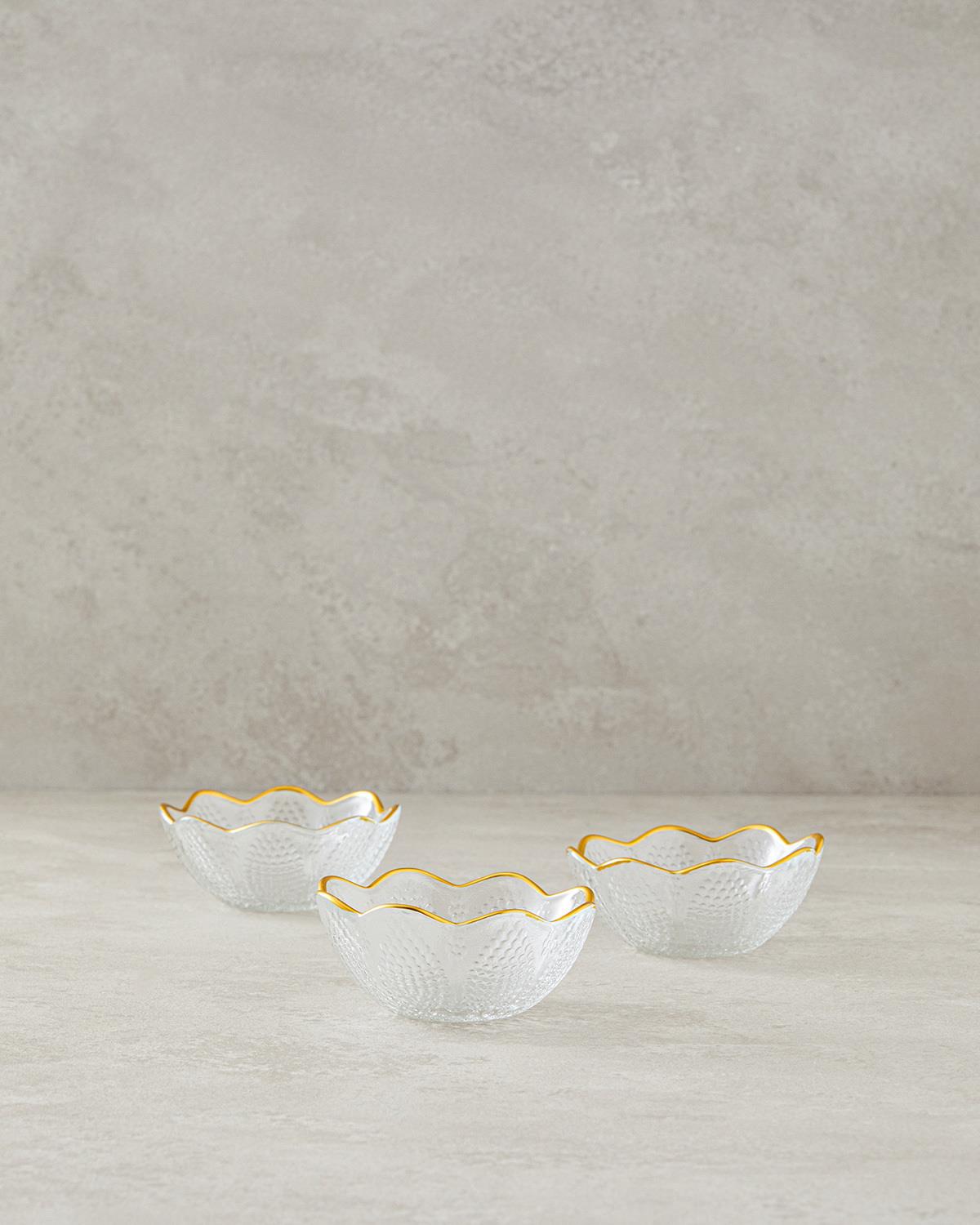 Marigold Exclusive Cam 3'lü Çerezlik Gold