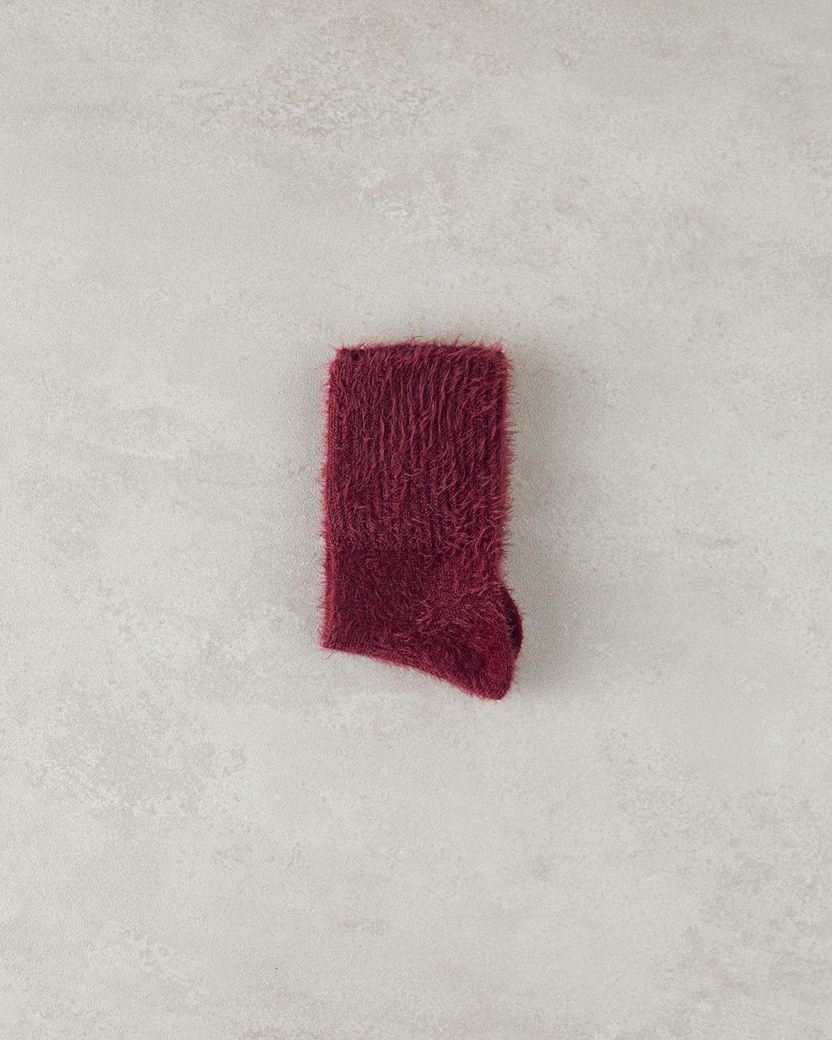 Mila Kadın Peluş Çorap Bordo