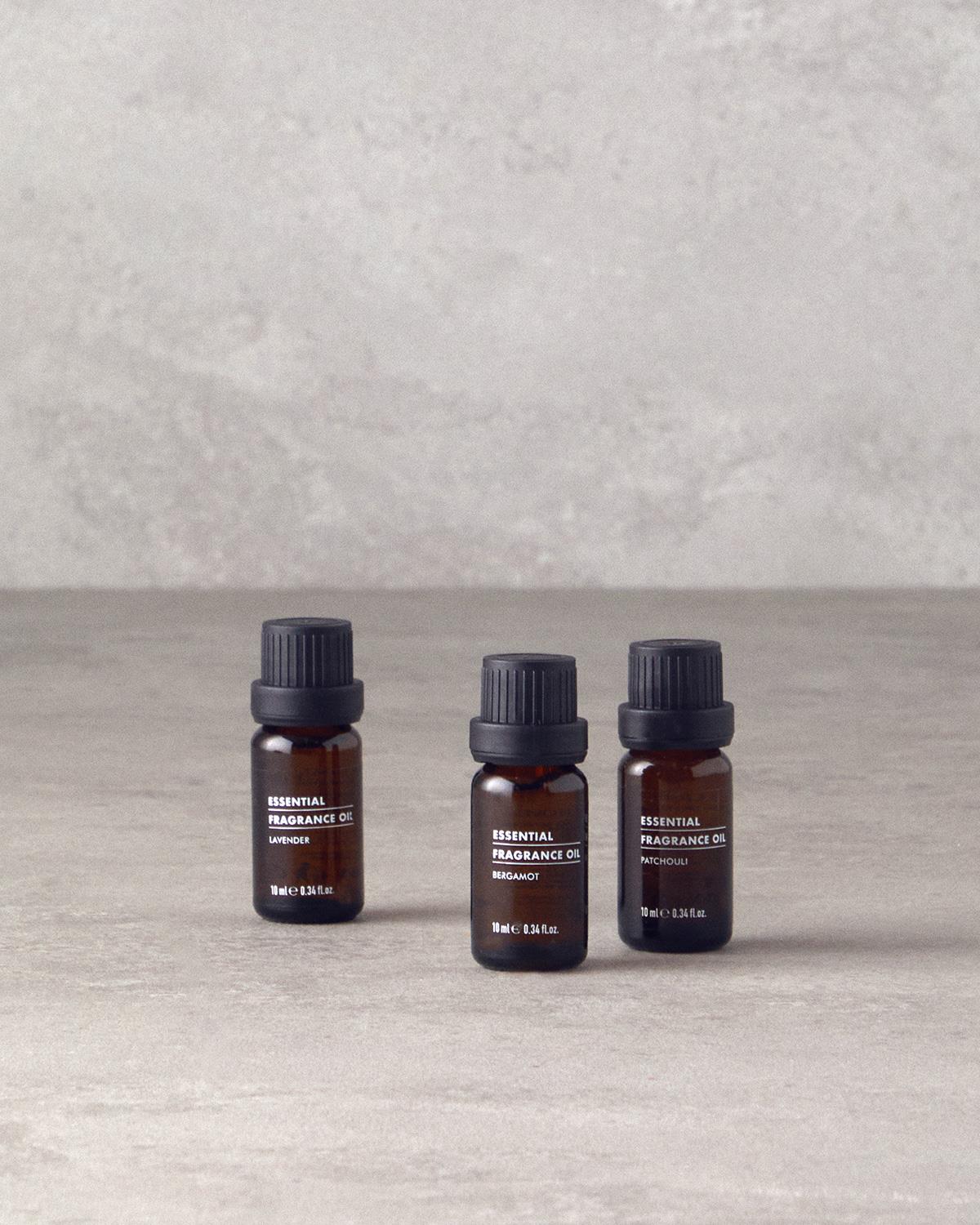 Paçuli, Bergamot, Lavanta 3'lü Esansiyel Koku Yağı Amber