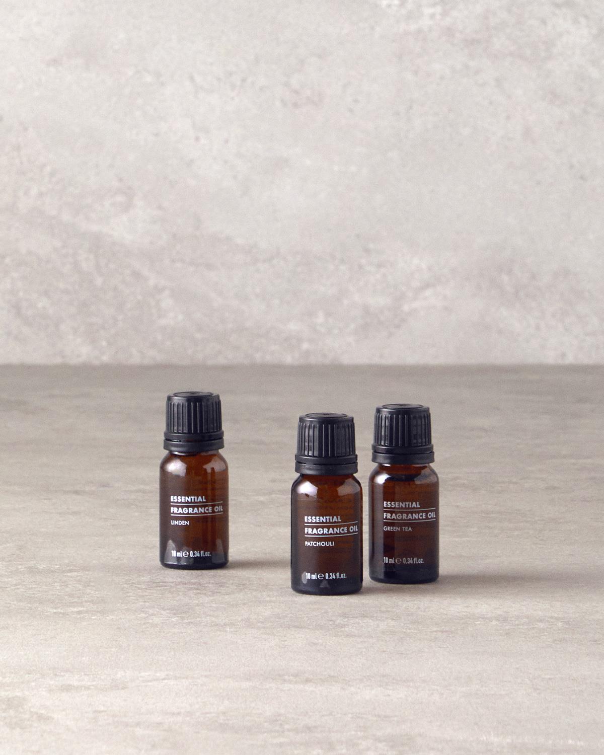 Patchouli, Linden, Green Tea 3'lü Esansiyel Koku Yağı