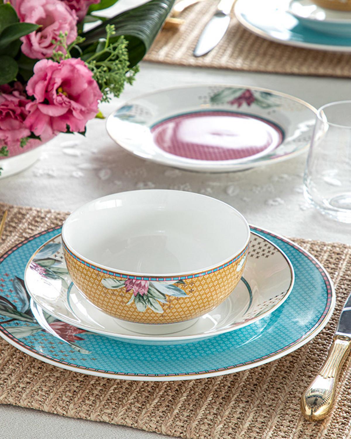 Protea New Bone China Servis Tabağı 27 cm Mavi