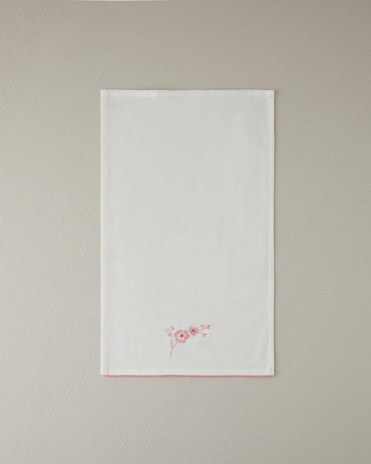 Sakura Season Pamuk Kurulama Bezi 30x50 cm Beyaz - Pembe