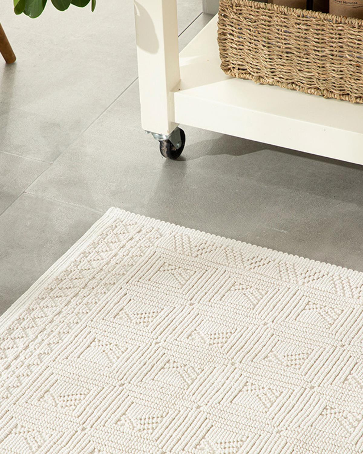 Shabby Pamuklu Kilim Beyaz