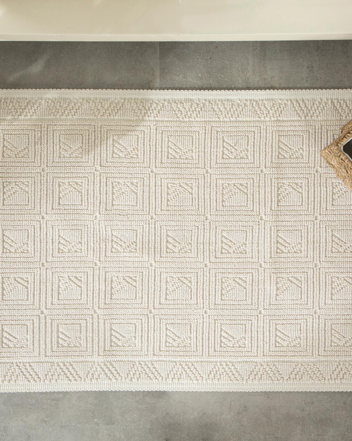 Shabby Pamuklu Kilim Beyaz