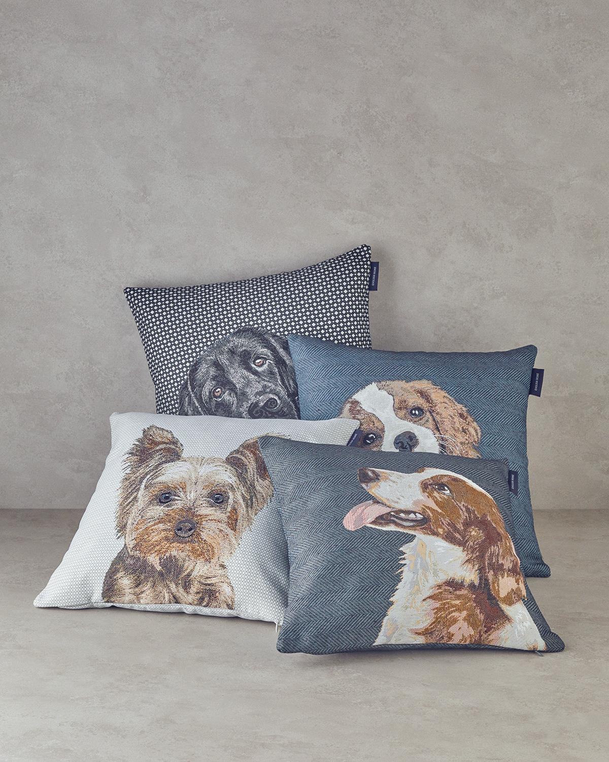 Terrier Goblen Kırlent Kılıfı Ekru