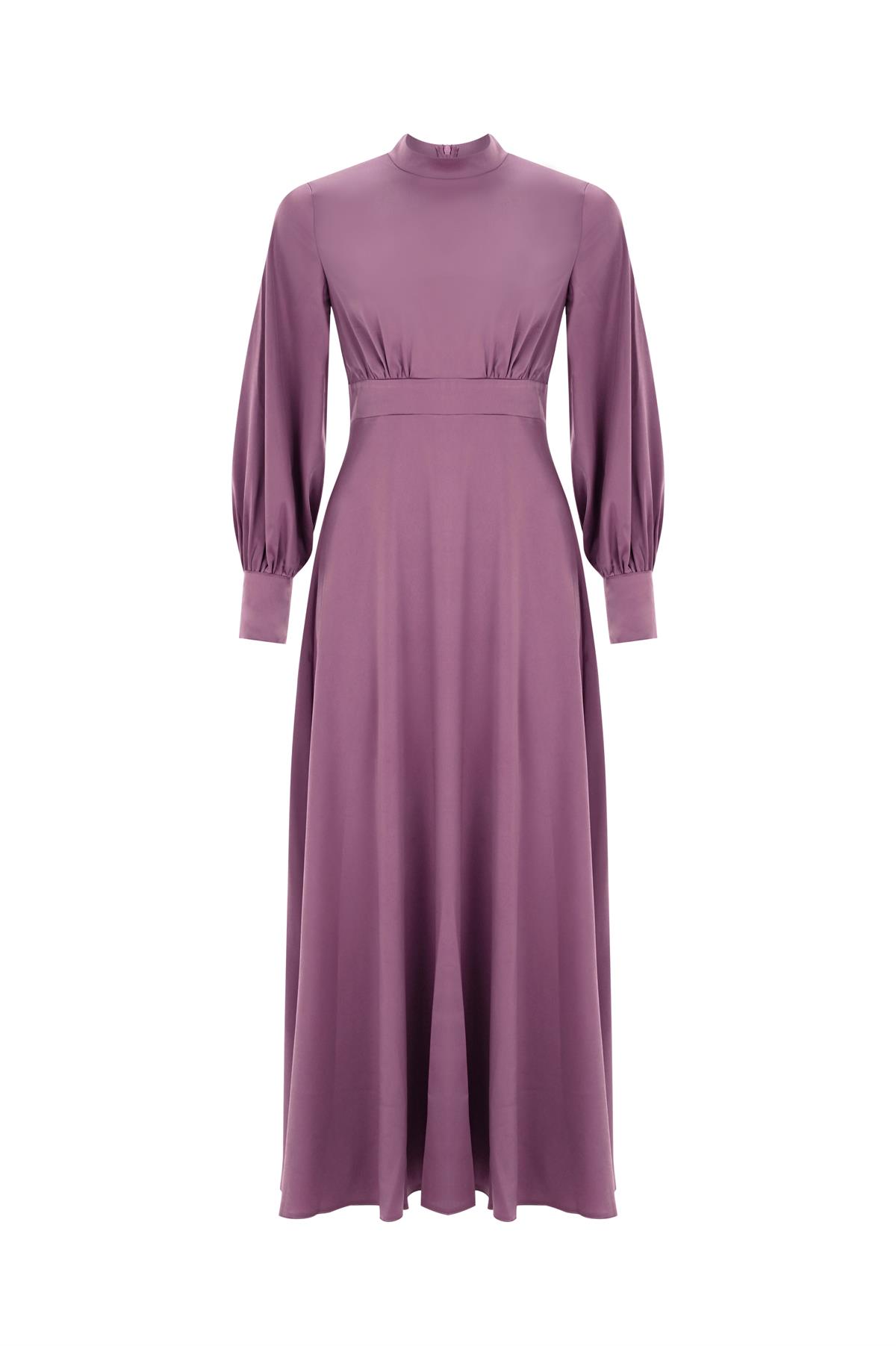 Ladies Satin Dress Lavender - FAHHAR