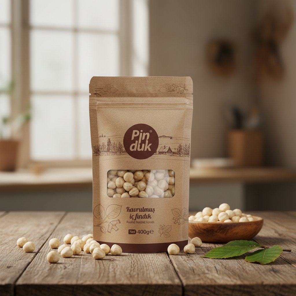 Kavrulmuş İç Fındık 400 gr Kraft Paket