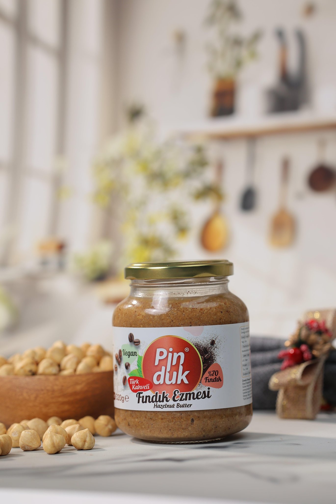 Pinduk Türk Kahveli Fındık Ezmesi %70 FINDIK