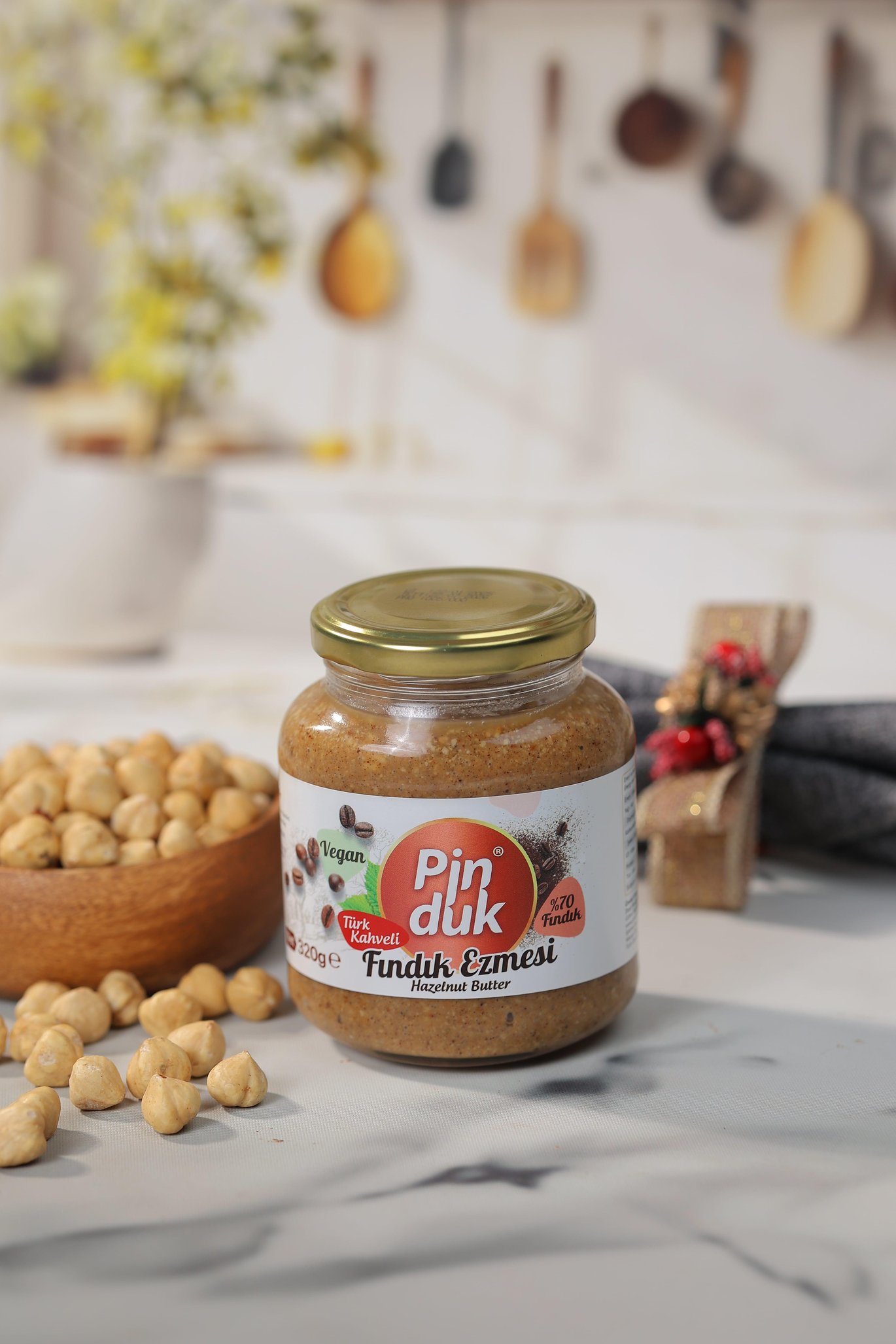Pinduk Türk Kahveli Fındık Ezmesi %70 FINDIK