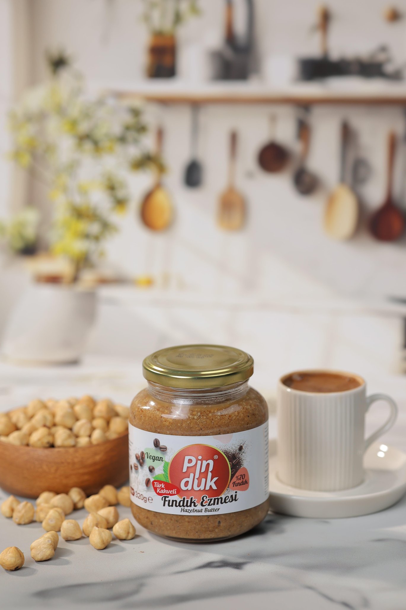 Pinduk Türk Kahveli Fındık Ezmesi %70 FINDIK