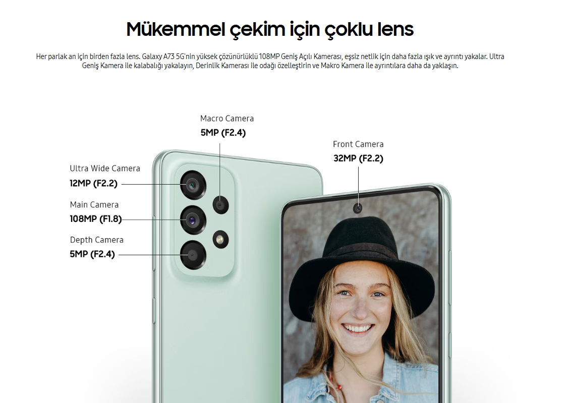 Yenilenmiş Samsung Galaxy A73 Kamera