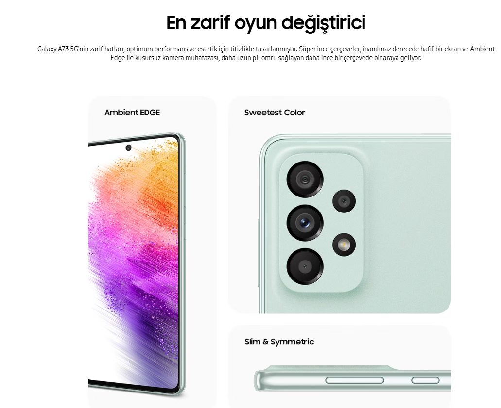 Yenilenmiş Samsung Galaxy A73 Tasarım
