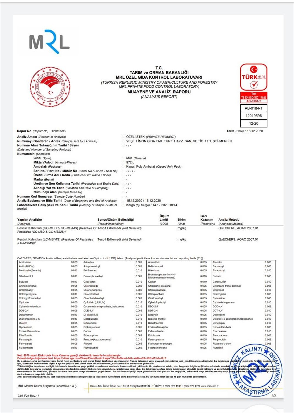 ERDEMLİ MUZU -1KG