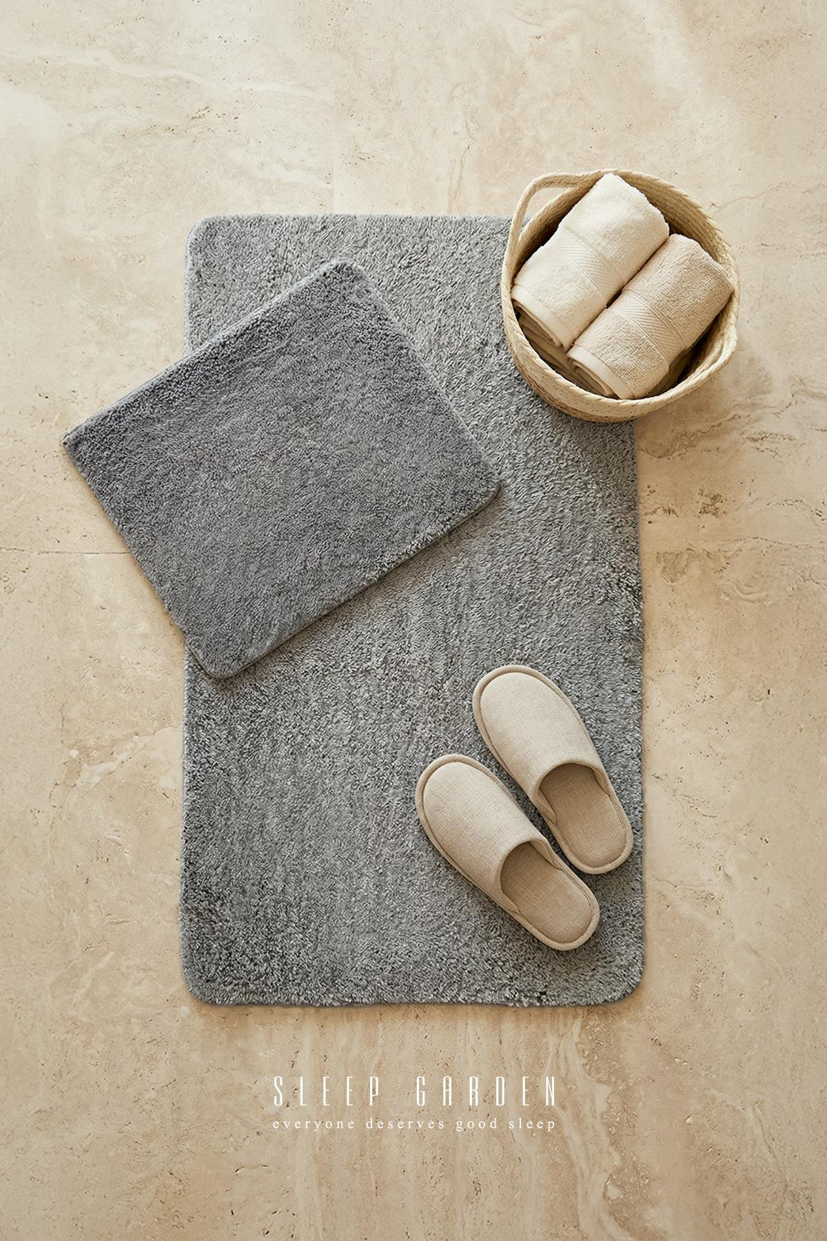 Luniva Banyo Paspas Seti Kaydırmaz 60x100 cm + 40x60 cm Sleep Garden