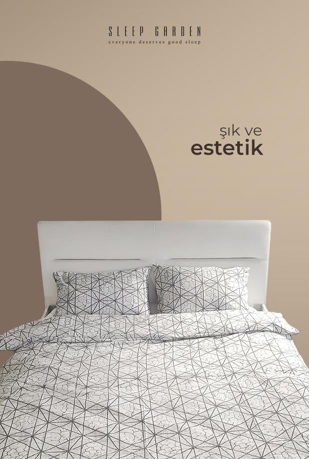 Siyah Çizgili Çift Kişilik Nevresim Takımı