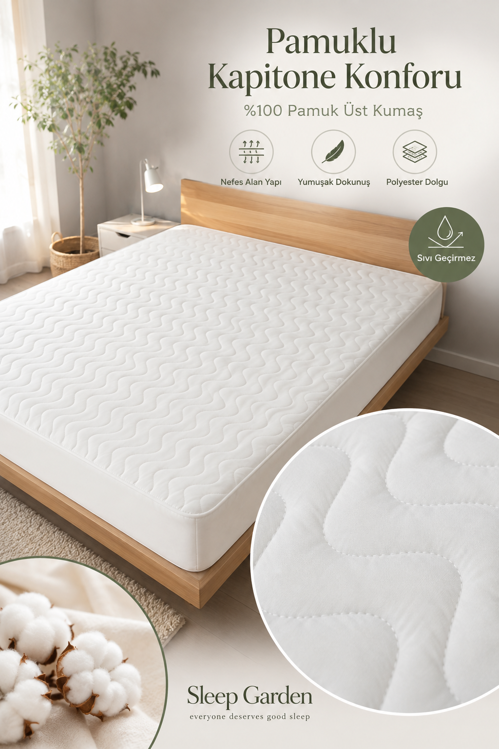 Sleep Garden %100 Pamuk Üst Kumaş Kapitoneli Kalın Full Kenar Sıvı Geçirmez AlezSleep Garden Ranforce Fitted Sıvı Geçirmez Alez - Uyku dünyanızı koruyan, yüksek kaliteli ve sıvı geçirmez alezler. Yatak koruması için ideal çözümler sleepgarden.com.tr'de!Sleep Garden