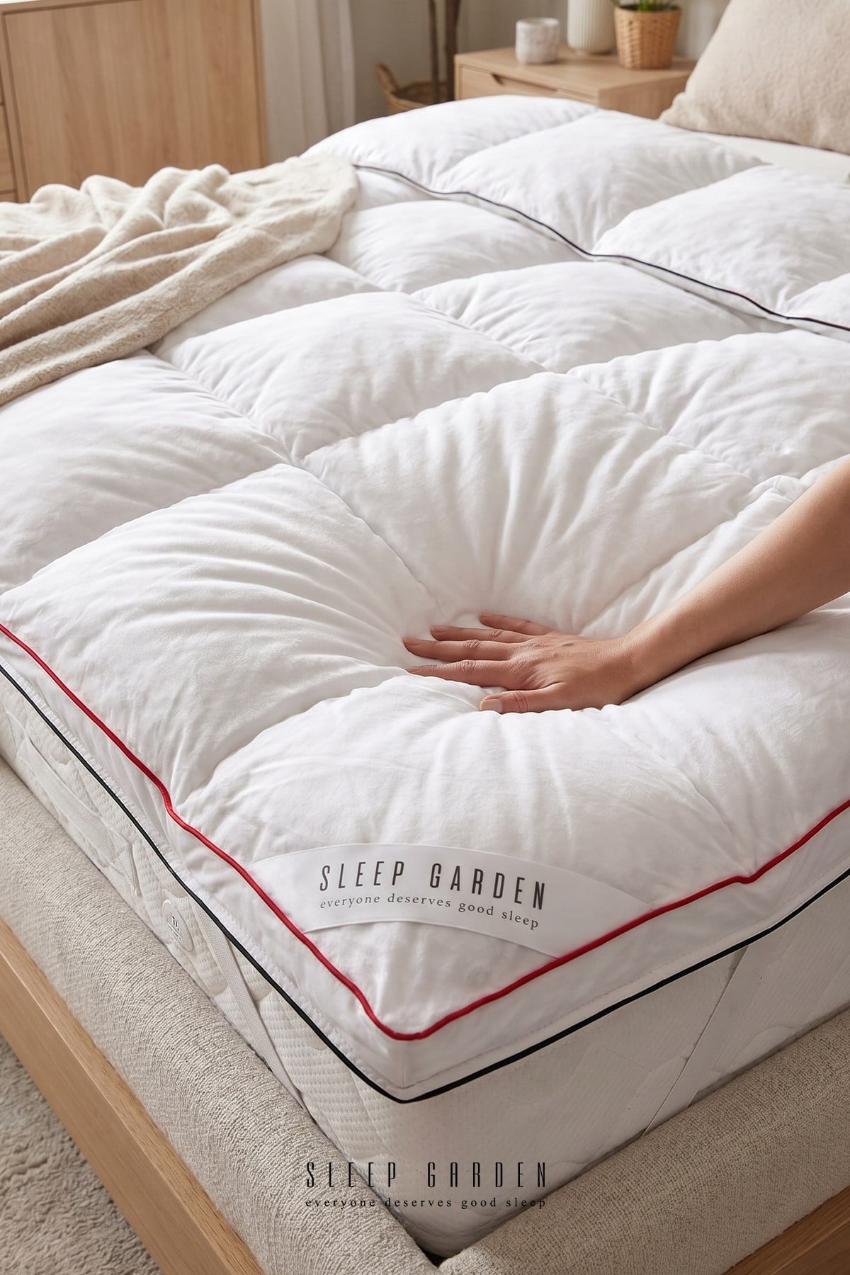Sleep Garden Buffle Uyku Pedi Özel Kasetli Sistem Pamuklu Biyeli Dört Köşe LastikliSleep Garden Uyku Pedi Pamuklu Biyeli Dört Köşe Lastikli Sleep Garden