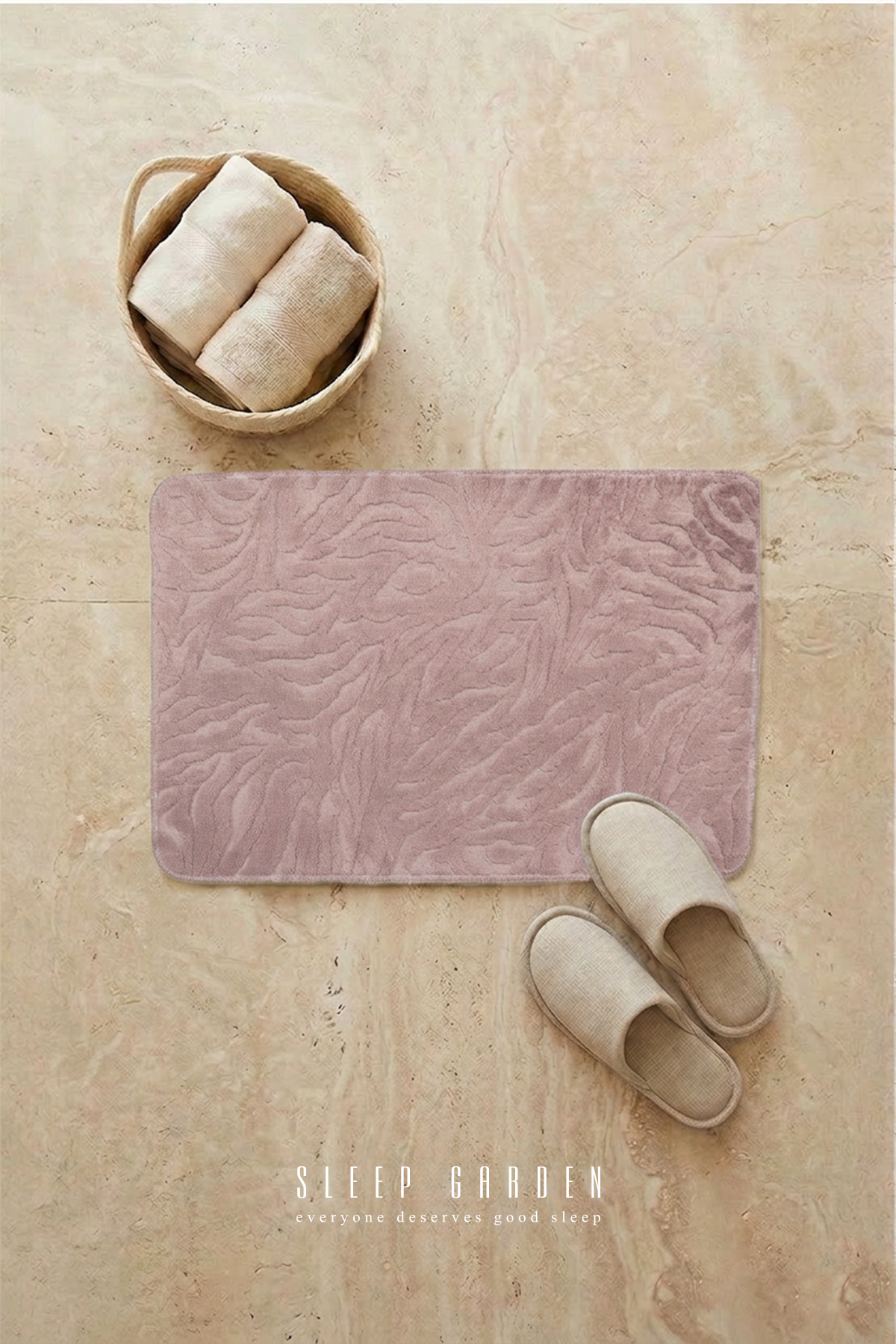 Sleep Garden Calma Banyo Paspası Kaydırmaz Gülkurusu 40x60Sleep Garden