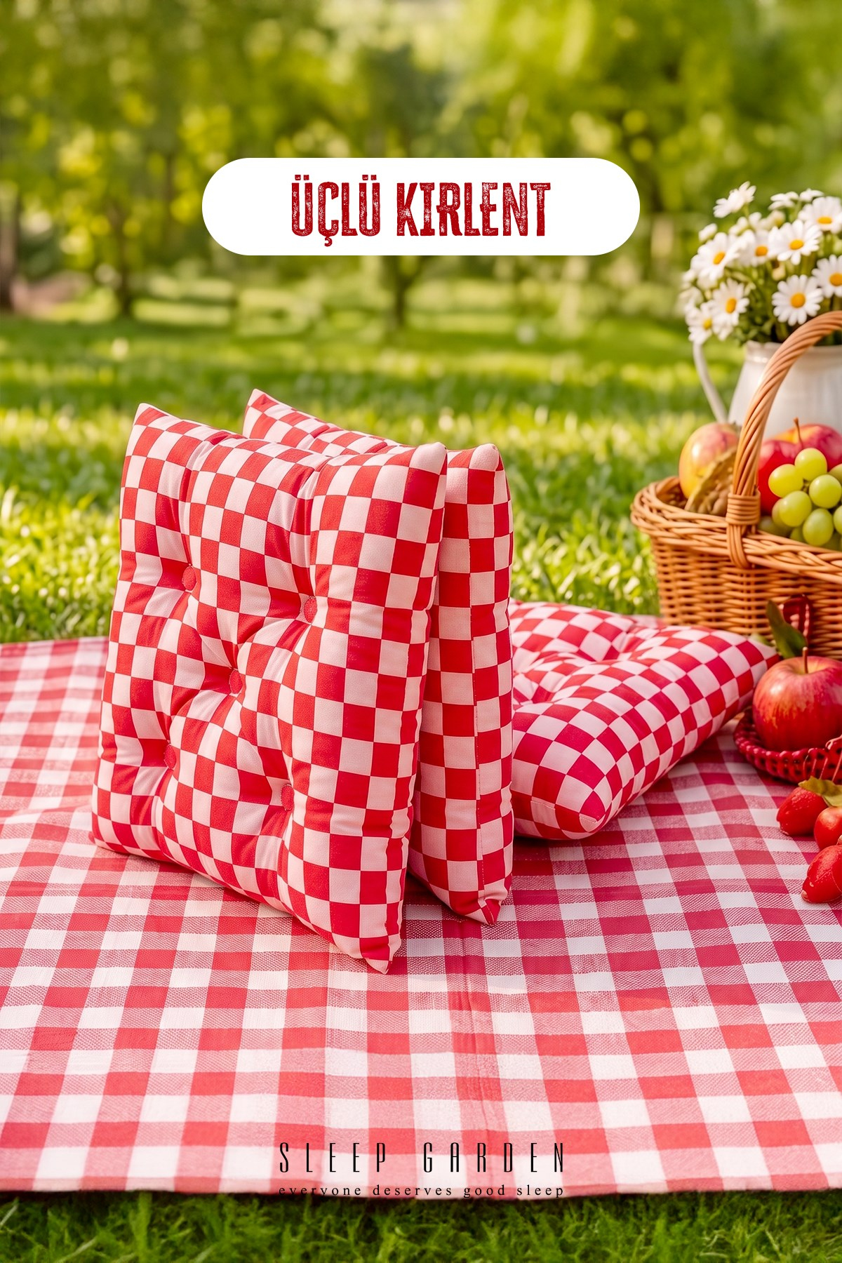 Sleep Garden Çok Amaçlı Kırlent Pofuduk Minder Pötikareli 45x45 3'lüSleep Garden Çok Amaçlı Kırlent Pofuduk Minder Pötikareli 45x45 3'lüSleep Garden