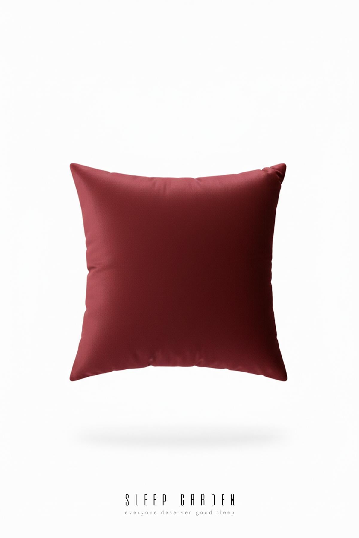 Sleep Garden Erguvan Serisi Kadife Bordo Taşlı Dekoratif Kırlent 45x45 Sleep Garden